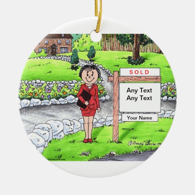 Ornement En Céramique Agent immobilier - femelle (Devant)