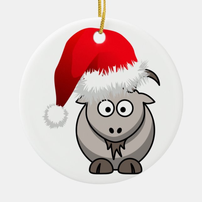 Ornement En Céramique Agriculture en ligne Chèvre de Noël (Devant)