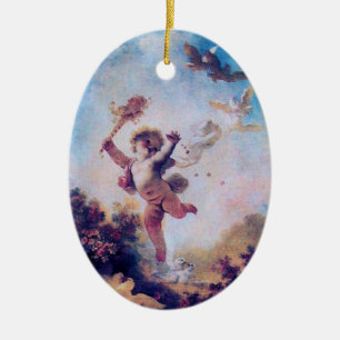 Ornement En Céramique AIMER LE JESTER CUPID MONOGRAM Rouge Ruby