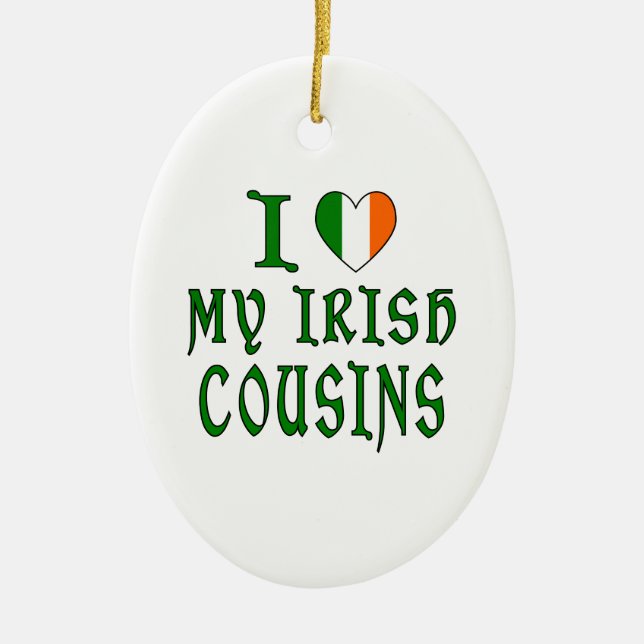Ornement En Céramique Aimer les cousins irlandais (Devant)