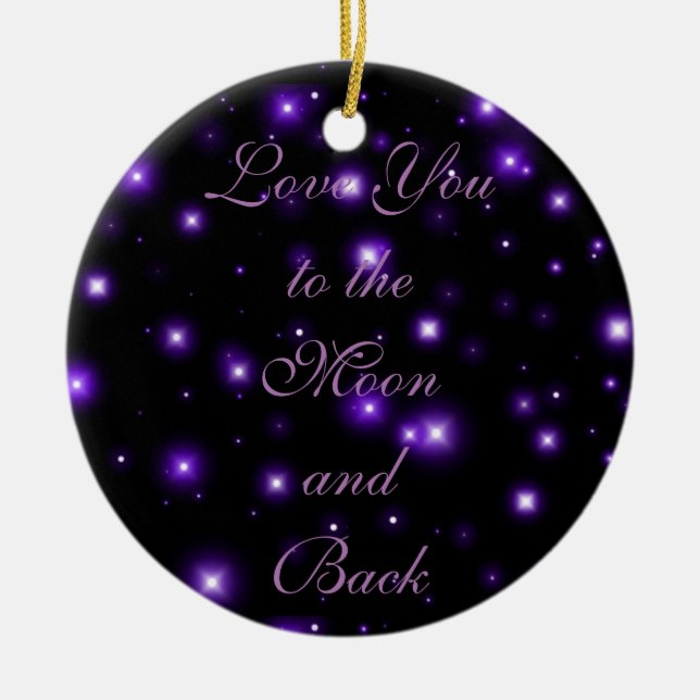 Ornement En Céramique Aimez-vous à la Lune et retour (Devant)