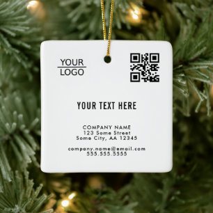Ornement En Céramique Ajouter un code QR de logo Texte personnalisé Prom