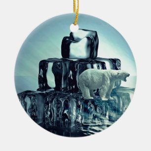 Ornement En Céramique Ajouter Un SLOGAN Pour Sauver La Planète Ours Pola