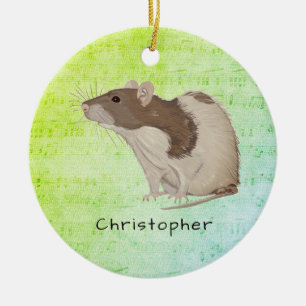 Ornement En Céramique Ajoutez votre conception nommée de rat