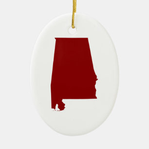 Ornement En Céramique Alabama de forme rouge foncé