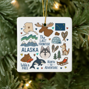 Ornement En Céramique Alaska Custom Family Trip Keepsaké Noël