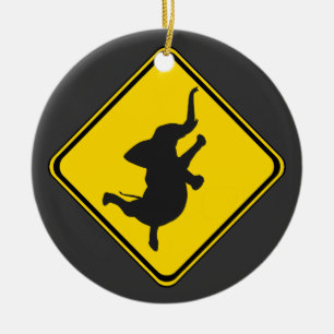 Ornement En Céramique Alerte : Dancing Elephant Xing !