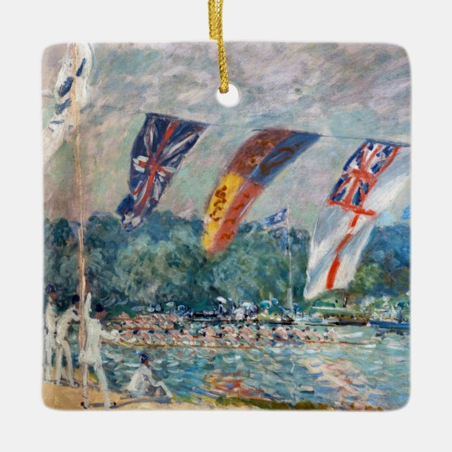 Ornement En Céramique Alfred Sisley - Regatta à Molesey (Devant)