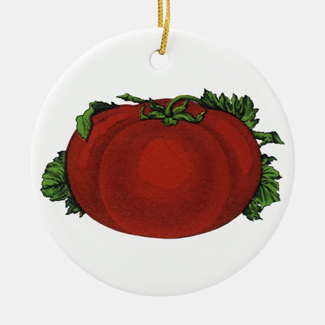 Ornement En Céramique Aliments Anciens, Tomate Mûre, Légumes et Fruits (Devant)