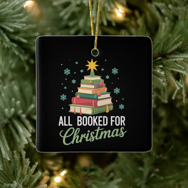 Ornement En Céramique All Booked For Christmas Tree Books Teacher Xmas  (Arbre)