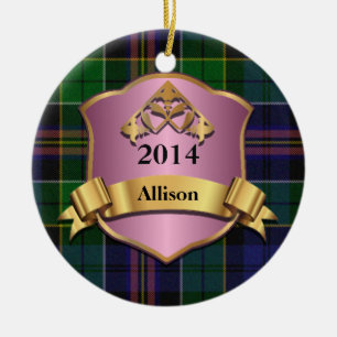 Ornement En Céramique Allison Tartan Plaid