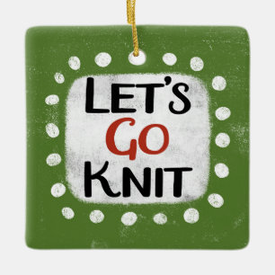 Ornement En Céramique Allons-y l'ornement Knit