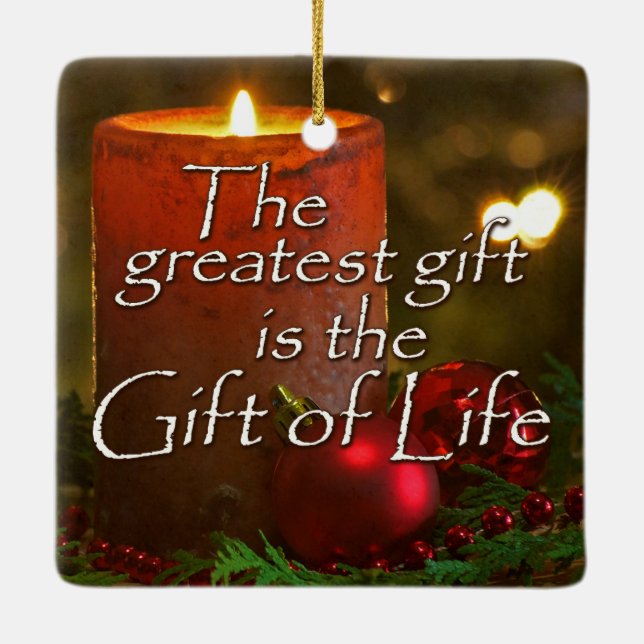 Ornement En Céramique Allumer une bougie pour honorer le donateur Transp (Dos)