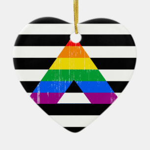 Ornement En Céramique Ally Pride droite en détresse