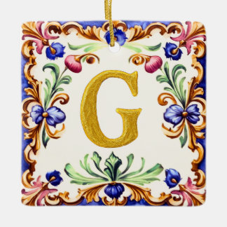 Ornement En Céramique Alphabet doré – Lettre G