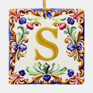 Ornement En Céramique Alphabet doré – Lettre S