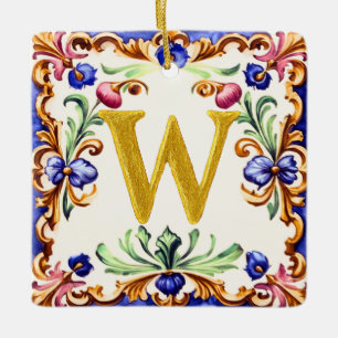 Ornement En Céramique Alphabet doré – Lettre W