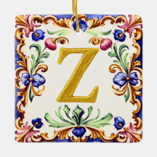 Ornement En Céramique Alphabet doré – Lettre Z
