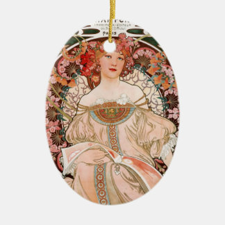 Ornement En Céramique Alphonse Mucha F. Champenois