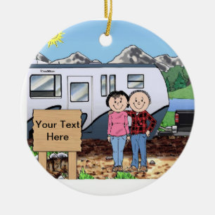 Ornement En Céramique Amateurs de RV - Bumper Pull Trailer
