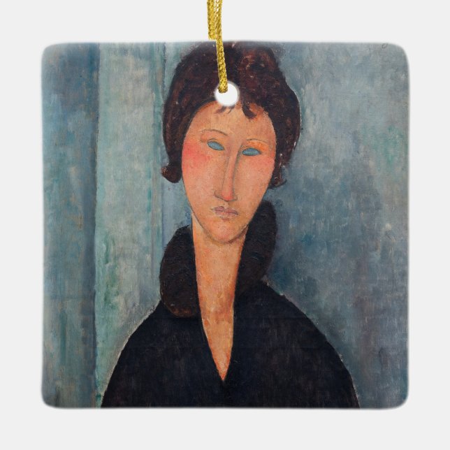 Ornement En Céramique Amedeo Modigliani - Femme aux yeux bleus (Devant)