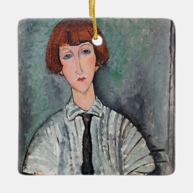 Ornement En Céramique Amedeo Modigliani - Jeune fille dans une blouse ra (Devant)
