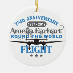Ornement En Céramique Amelia Earhart anniversaire de 75 ans