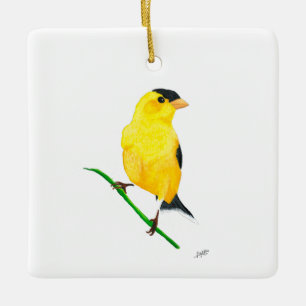 Ornement En Céramique Américain Goldfinch