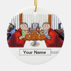 Ornement En Céramique Amis, 2 femmes - Dessin personnalisé, amical