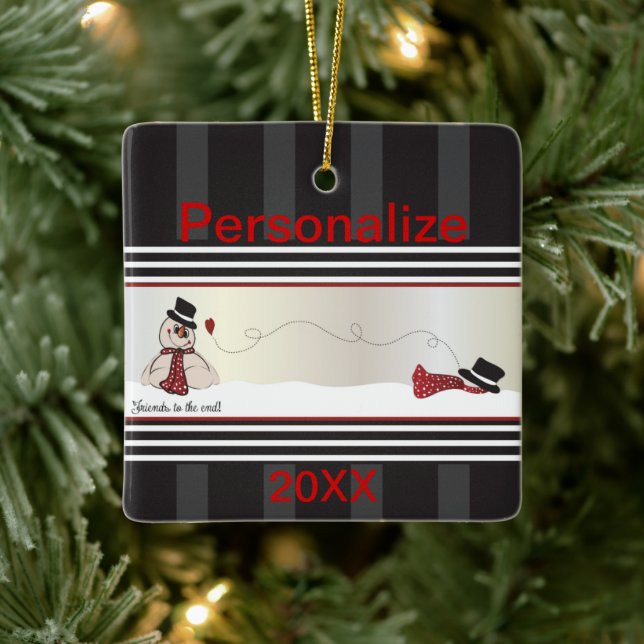 Ornement En Céramique Amis à la fin de l'ornement (Arbre)