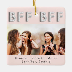 Ornement En Céramique Amis pour toujours or rose argent BFF photo