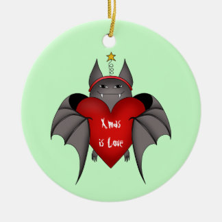 Ornement En Céramique Amorous drôle chauve-souris de Noël gothique