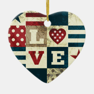 Ornement En Céramique Amour Amérique patriotique