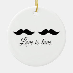 ORNEMENT EN CÉRAMIQUE AMOUR DE MOUSTACHE - .PNG