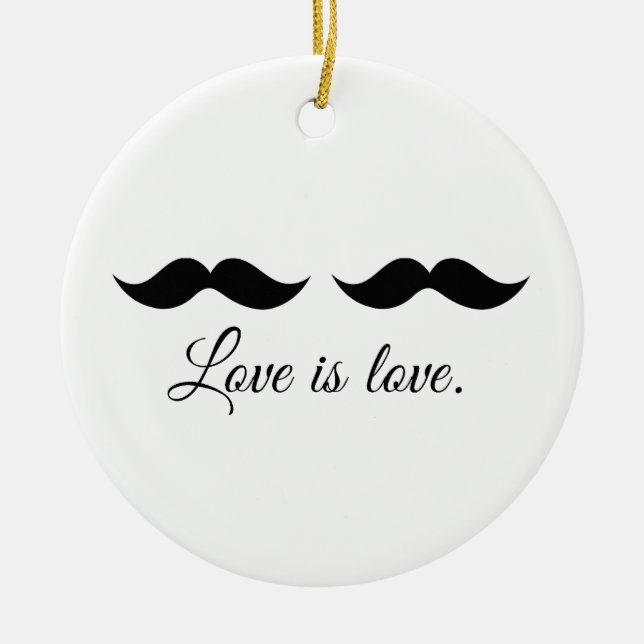 ORNEMENT EN CÉRAMIQUE AMOUR DE MOUSTACHE - .PNG (Devant)