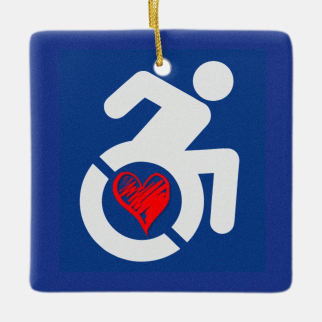 Ornement En Céramique Amour Handicap (Devant)