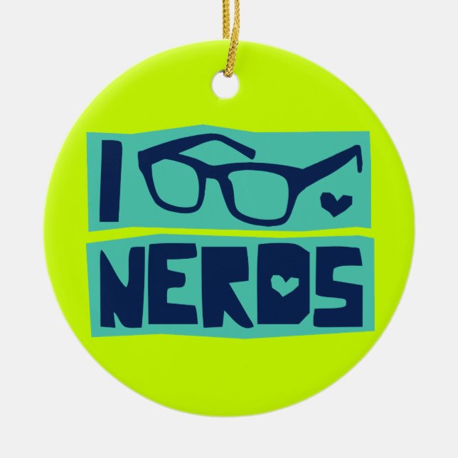 Ornement En Céramique Amour nerd (Devant)