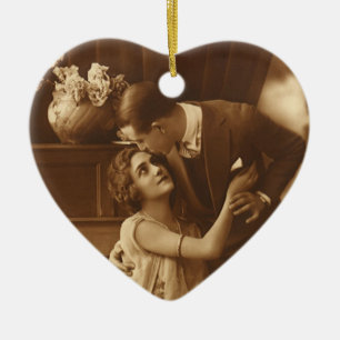 Ornement En Céramique Amoureux de Vintage, Amour Romantique Musique Roma