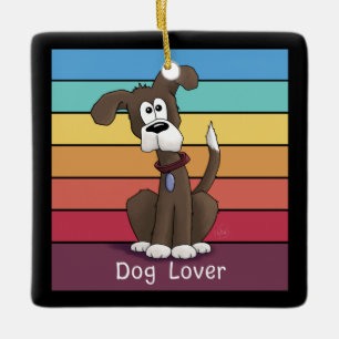 Ornement En Céramique Amoureux des chiens festif