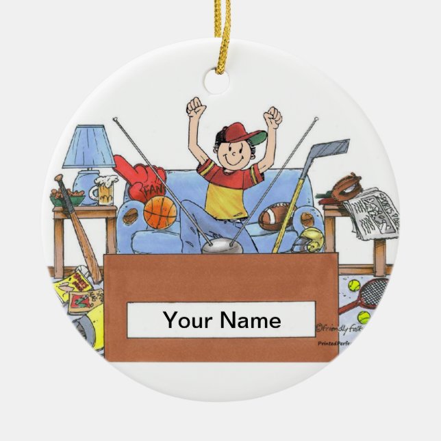 Ornement En Céramique Amoureux du sport - Homme (Devant)