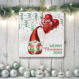 Ornement En Céramique Amusant ballon Gnome