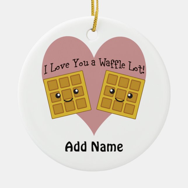 Ornement En Céramique Amusant Je T'Aime Un Lot Lot Cute Kawaii Waffles (Devant)