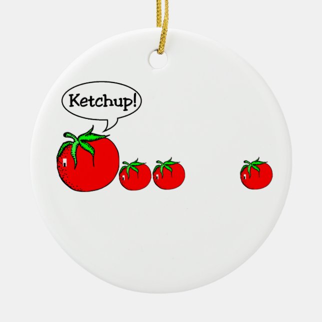 Ornement En Céramique Amusant Ketchup Joke Ornament (Devant)