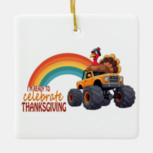 Ornement En Céramique Amusant Turc Monster Truck Thanksgiving Orament