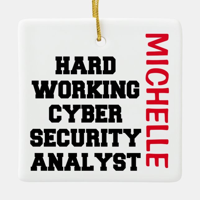 Ornement En Céramique Analyste de sécurité informatique au travail achar (Devant)