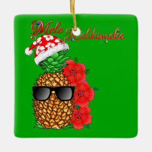 Ornement En Céramique Ananas de Noël Mele Kalikimaka