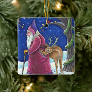 ORNEMENT EN CÉRAMIQUE ANCIEN MONDE BELSNICKLE & HUNGRY REINDEER, NOËL