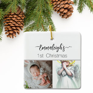 Ornement En Céramique Ange de prière 1er Noël Entièrement Personnalisé