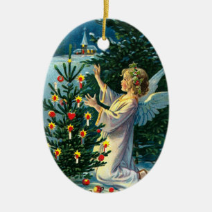Ornement En Céramique Ange décorant l'arbre de Noël 2