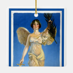 Ornement En Céramique Angel de femme patriotique vintage, Acheter des ob